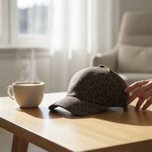 Michael Kors Brown MK Logo Baseball Cap